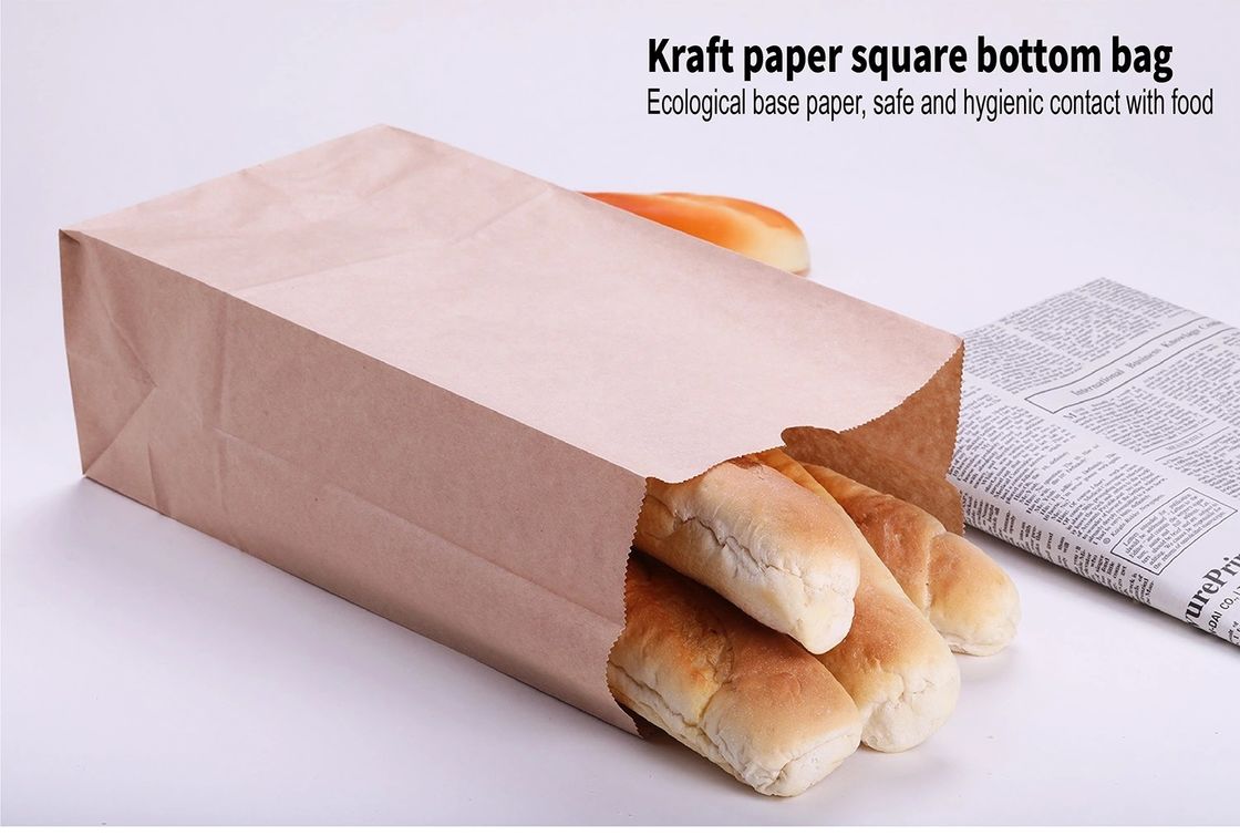 100 Recyclable 160gsm Kraft Paper Food Bag